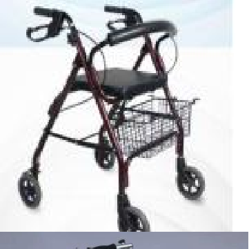 4-wheeled Rollator walker with seat and basket